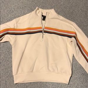 Forever 21 crop vintage half zip pullover